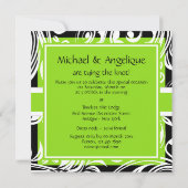 緑 黒 白 結婚式 婚約式 招待状 (裏面)