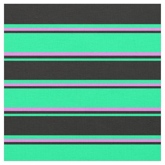 緑、黒、紫の線 ファブリック (クローズアップ)