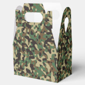 緑、黒、茶色の迷彩模様 フェイバーボックス (オープン)