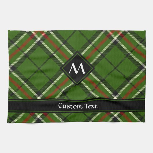 緑、黒、赤と白タータンチェック キッチンタオル (横)
