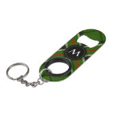 緑、黒、赤と白タータンチェック キーホルダー栓抜き (正面アングル)