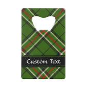 緑、黒、赤と白タータンチェック クレジットカード栓抜き (裏面)