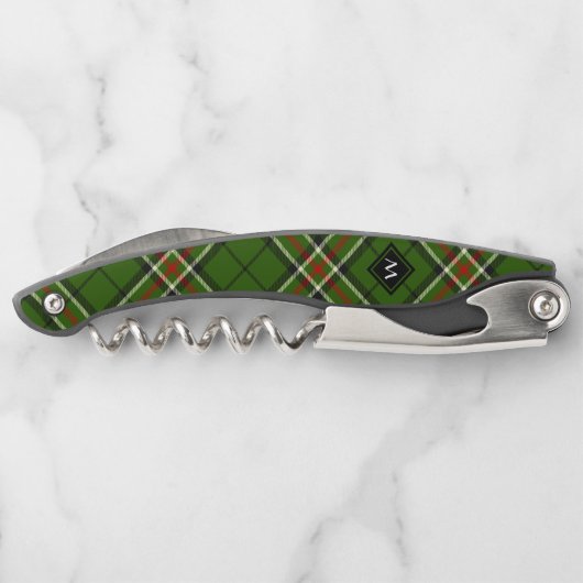 緑、黒、赤と白タータンチェック ソムリエナイフ (裏面)