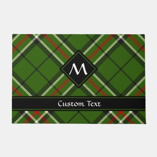 緑、黒、赤と白タータンチェック ドアマット (正面)