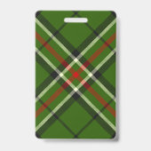 緑、黒、赤と白タータンチェック バッジ (裏面)
