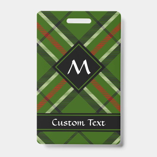 緑、黒、赤と白タータンチェック バッジ (表面)