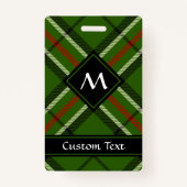 緑、黒、赤と白タータンチェック バッジ (正面)