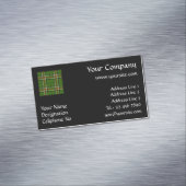 緑、黒、赤と白タータンチェック マグネット名刺 (インサイチュ)