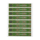 緑、黒、赤と白タータンチェック ラップアラウンド宛名ラベル (シート)