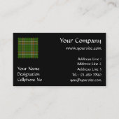 緑、黒、赤と白タータンチェック 名刺 (正面)