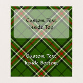 緑、黒、赤と白タータンチェック 名刺 (内部フラット)