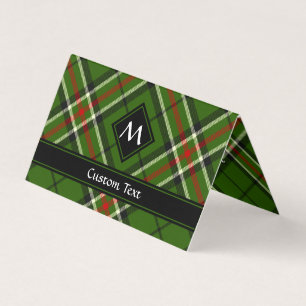 緑、黒、赤と白タータンチェック 名刺