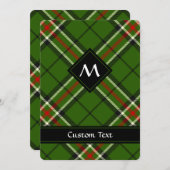 緑、黒、赤と白タータンチェック 招待状 (正面/裏面)