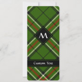 緑、黒、赤と白タータンチェック 招待状 (正面)