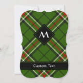 緑、黒、赤と白タータンチェック 招待状 (正面)