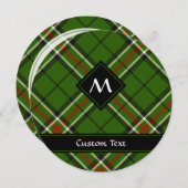 緑、黒、赤と白タータンチェック 招待状 (正面/裏面)