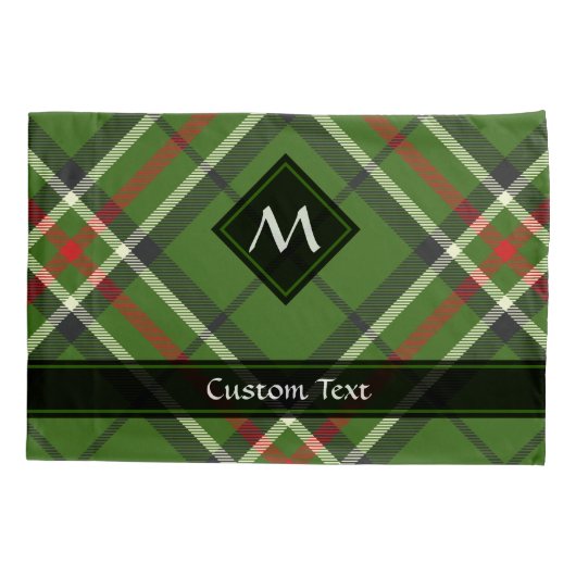 緑、黒、赤と白タータンチェック 枕カバー (裏面)