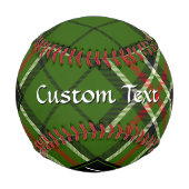 緑、黒、赤と白タータンチェック 野球ボール (正面)