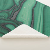 緑、黒、銀の大理石の豪華な毛布 シェルパブランケット (3/4)