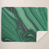 緑、黒、銀の大理石の豪華な毛布 シェルパブランケット (正面(横))