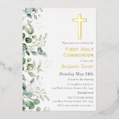 緑 | First Holy Communion 箔招待状 (正面)
