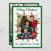 緑/Gクリスマスカード（ライトと写真つき） シーズンカード (正面/裏面)