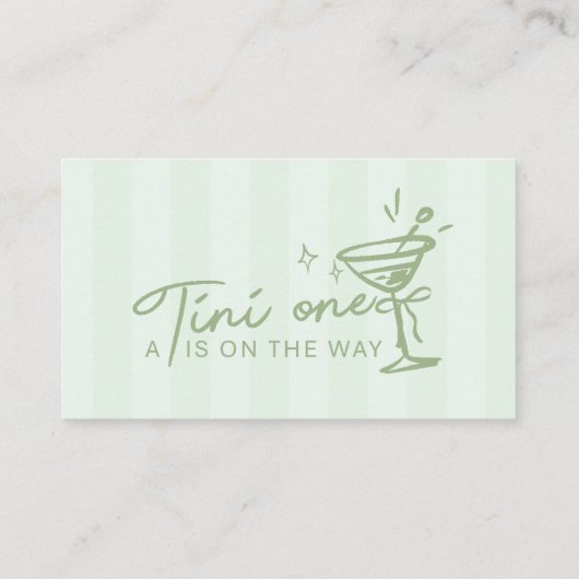 緑Aティニ1ベビーシャワーおむつラッフル エンクロージャーカード (裏面)