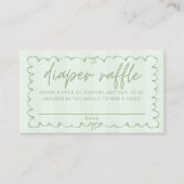 緑Aティニ1ベビーシャワーおむつラッフル エンクロージャーカード (正面)