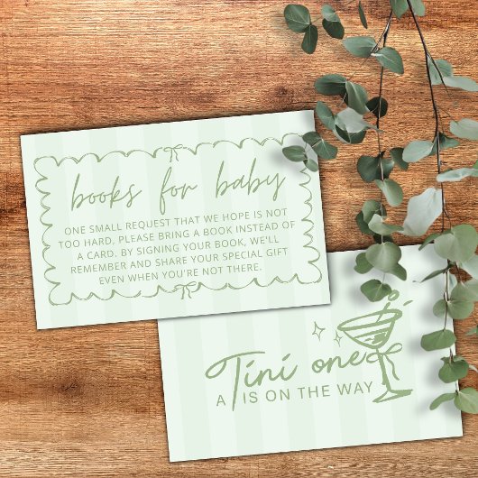 緑A Tini One赤ちゃんシャワーベビー エンクロージャーカード