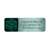 緑D20 |ファンタジーテーブルのトップサイコロアドレス ラベル (正面)