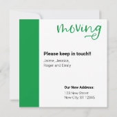 緑Dachshund DogをBox Cardに移動 サンキューカード (裏面)