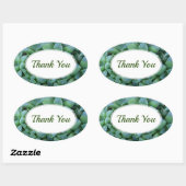 緑Haworthia多肉植物ありがとうステッカー 楕円形シール (シート)