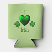 緑Iのハートのアイルランド語 缶クーラー (正面)