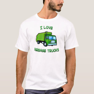 緑I愛ごみ収集車 Tシャツ