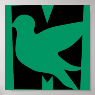 緑Mの鳥 ポスター