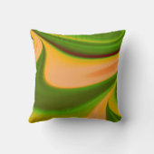 緑n黄色の渦巻きフラクタルアメリカンMojo枕 クッション (裏面)