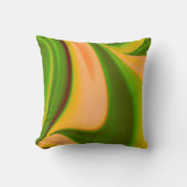 緑n黄色の渦巻きフラクタルアメリカンMojo枕 クッション (正面)