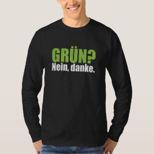 緑No Thank YouアンチGreen Statementモットー Tシャツ