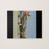 緑P51ムスタング、Side_WWIIの左の飛行機 ジグソーパズル (横)