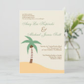 緑PALMTREEのカリブのな行先の結婚式 招待状 (スタンド正面)