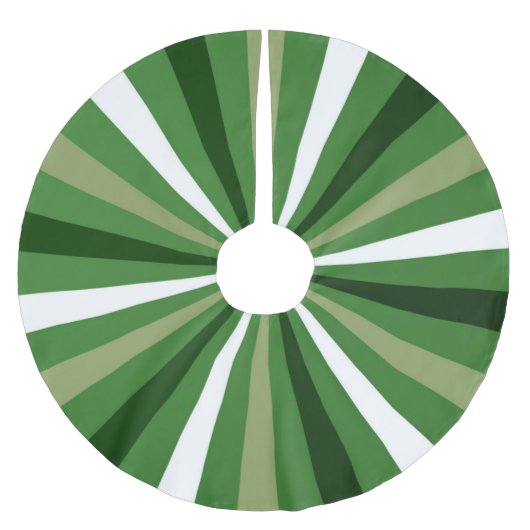 緑TANの白くストライプのな星の破烈 ブラッシュドポリエステルツリースカート (正面)