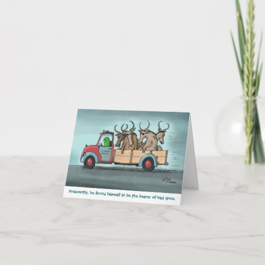 緑Weenii "Bad Gnus"ノートカード カード (正面)