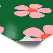 緑Y2Kワイルドフラワーはっきりした春ア鮮やかート ポスター (コーナー)