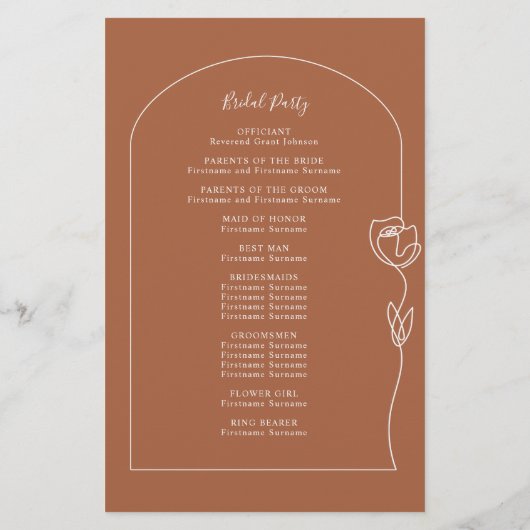 線お洒落バラアーチ式プログラム (裏面)