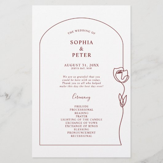 線お洒落バラアーチ式プログラム (正面)