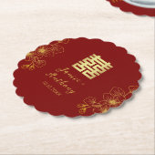 線さくらんぼ中国のの結婚花の二重習氏 ペーパーコースター (アングル)