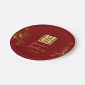 線さくらんぼ中国のの結婚花の二重習氏 ペーパープレート (アングル)