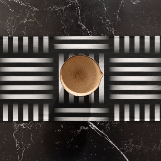 線とアートの交差 ロングテーブルランナー