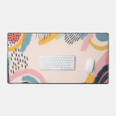 線とドットのパターンと文字宇宙 デスクマット (キーボード&マウス)