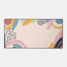 線とドットのパターンと文字宇宙 デスクマット